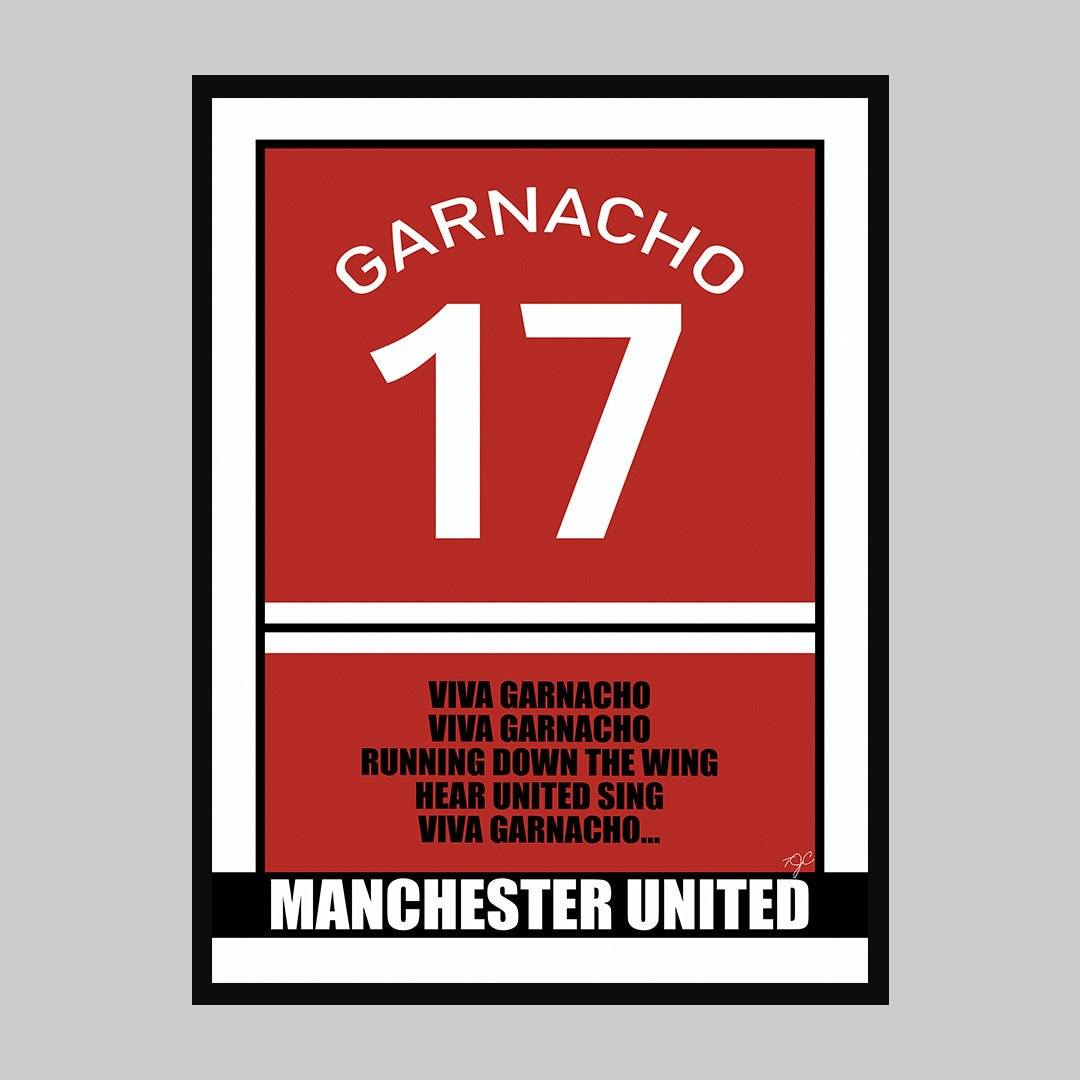 Alejandro Garnacho Manchester United - Football Print - Striped Circle