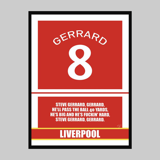 Liverpool - Steven Gerrard - Football Art Print - Striped CircleA3