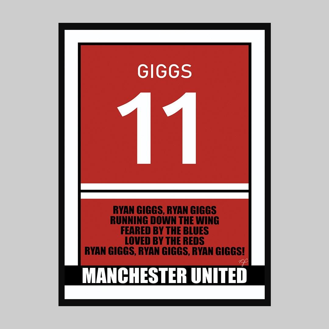 Ryan Giggs Manchester United - Football Print - Striped Circle