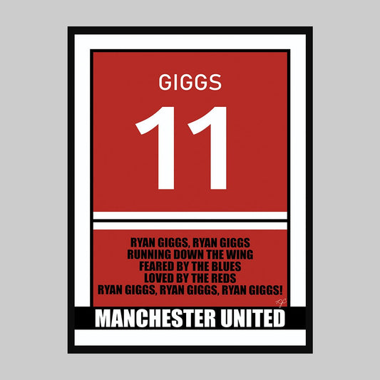 Manchester United - Ryan Giggs - Football Print - Striped CircleA3