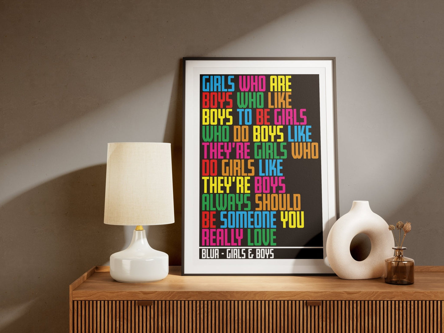 Blur Girls & Boys lyric print - Striped Circle