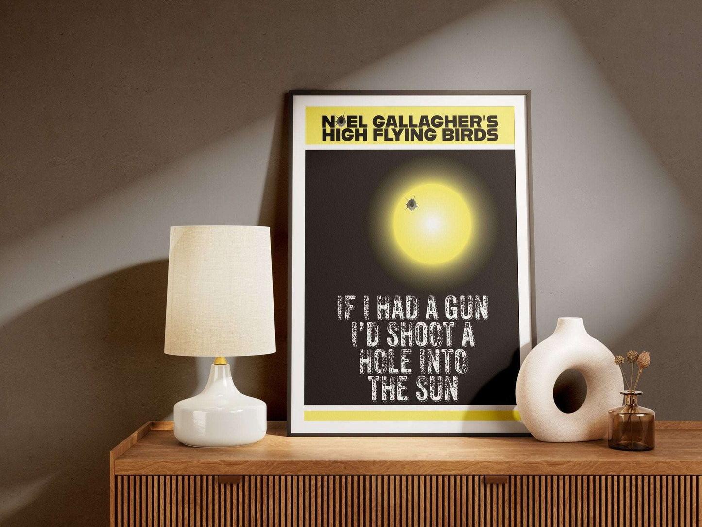 If I Had a Gun - Noel Gallagher - Art Print - Striped CircleA4