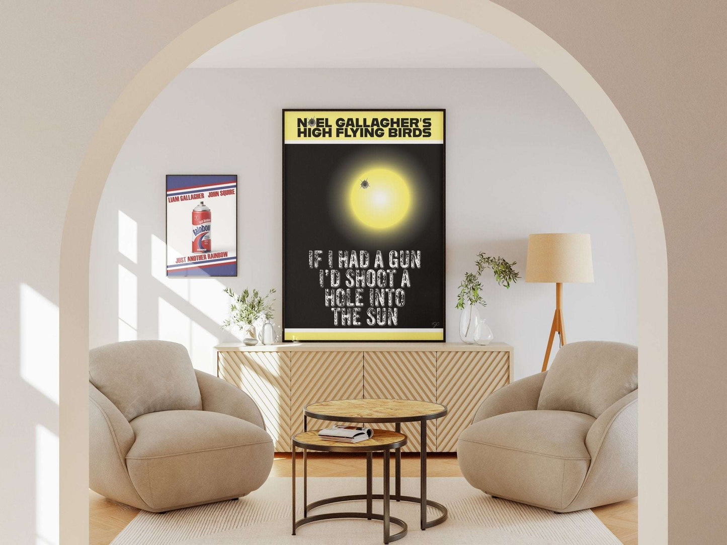 If I Had a Gun - Noel Gallagher - Art Print - Striped CircleA4