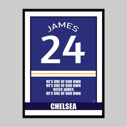 Chelsea - Reece James - Football Print - Striped CircleA3