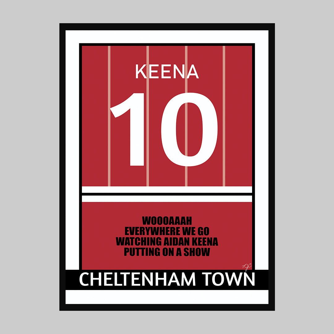 Cheltenham Town - Aidan Keena - Football Print - Striped CircleA3