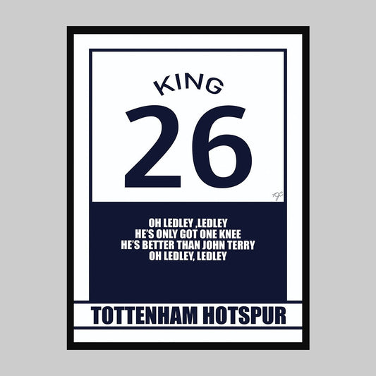 Tottenham Hotspur - Ledley King - Football Art Print - Striped CircleA3