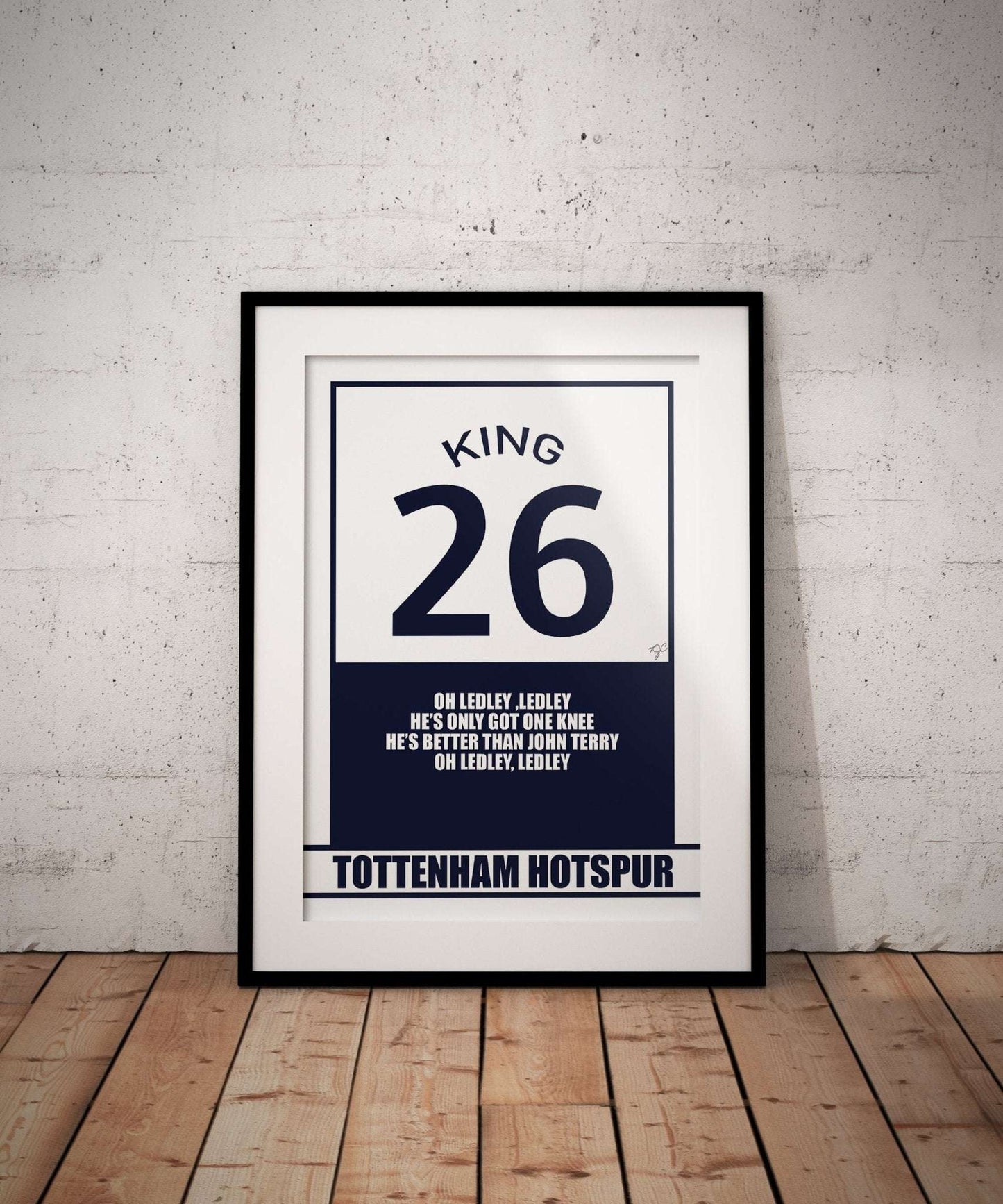 Tottenham Hotspur Ledley King Football Art Print - Striped Circle