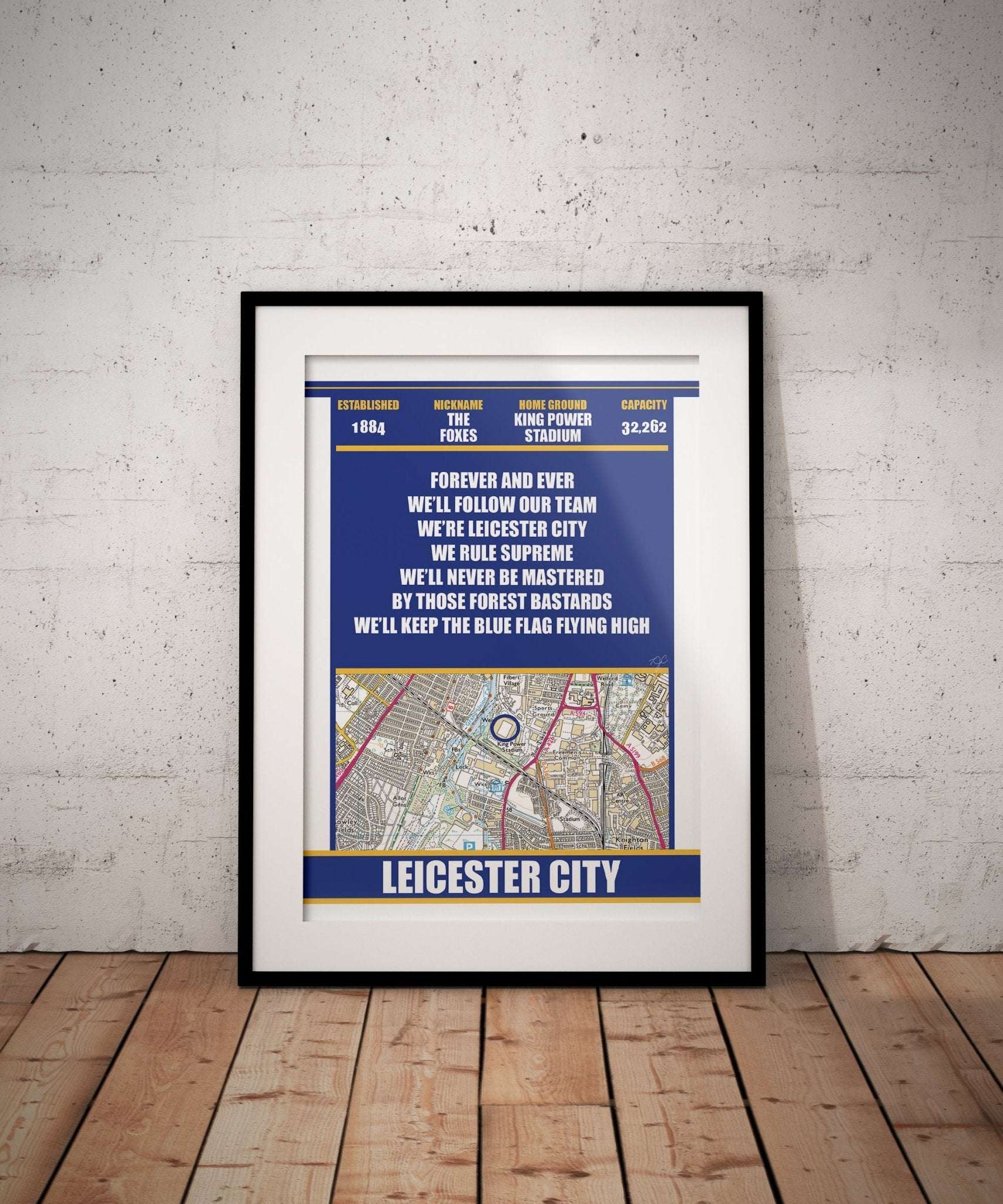 Leicester City King Power Stadium football print - Striped Circle