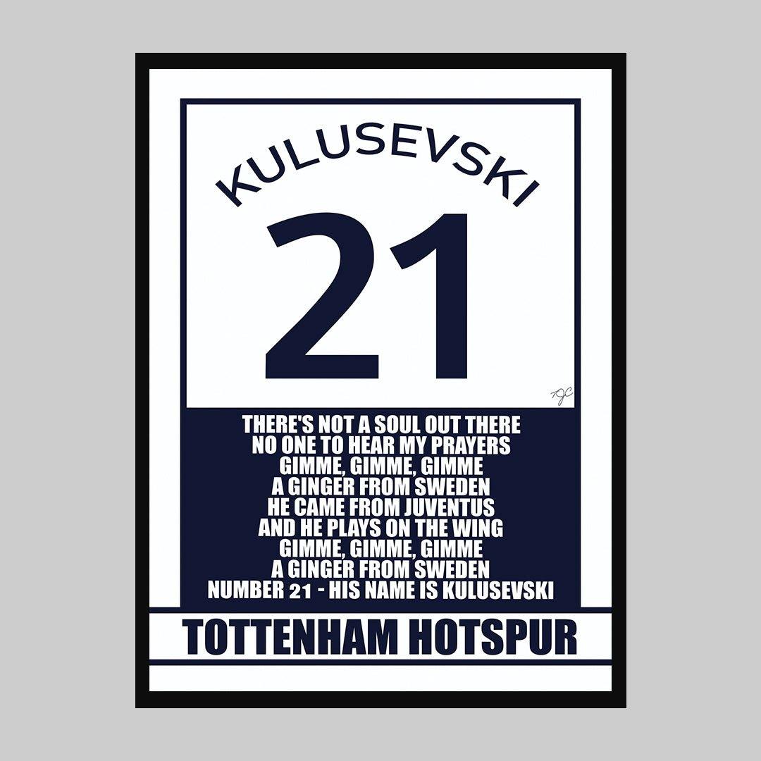 Tottenham Hotspur Dejan Kulusevski - Football Art Print - Striped Circle