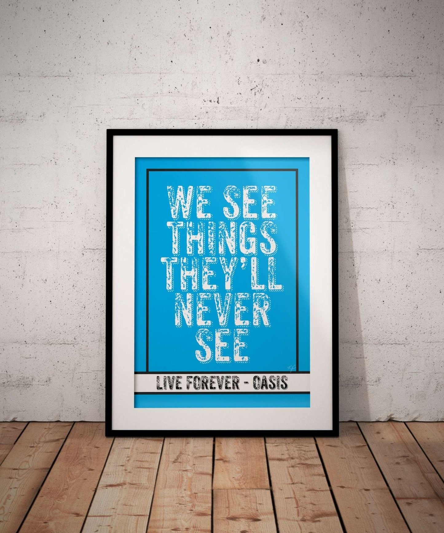 Oasis Live Forever lyric print - Part II - Striped CircleA4