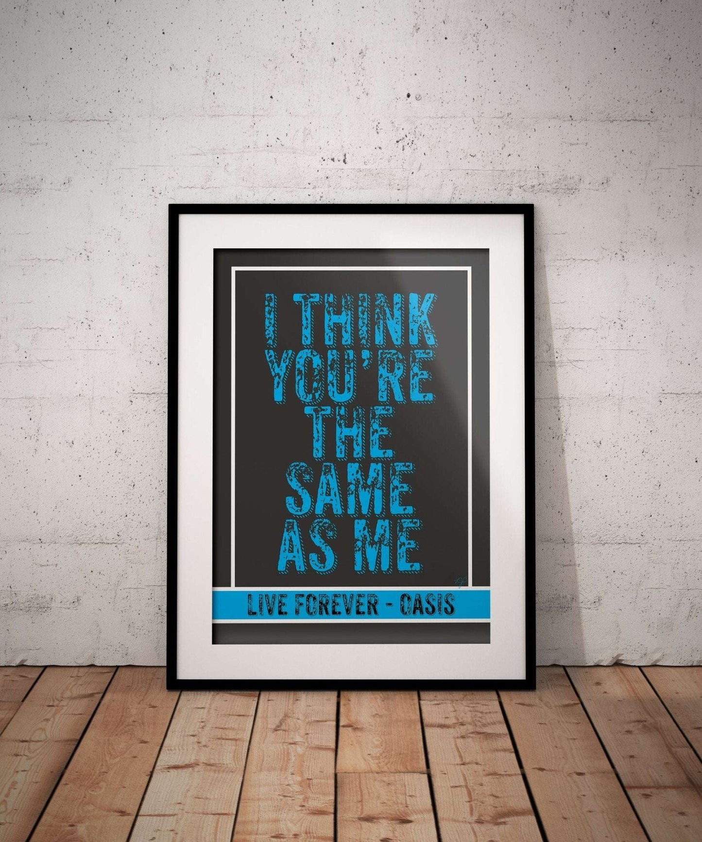 Oasis Live Forever lyric print - Part I - Striped CircleA4