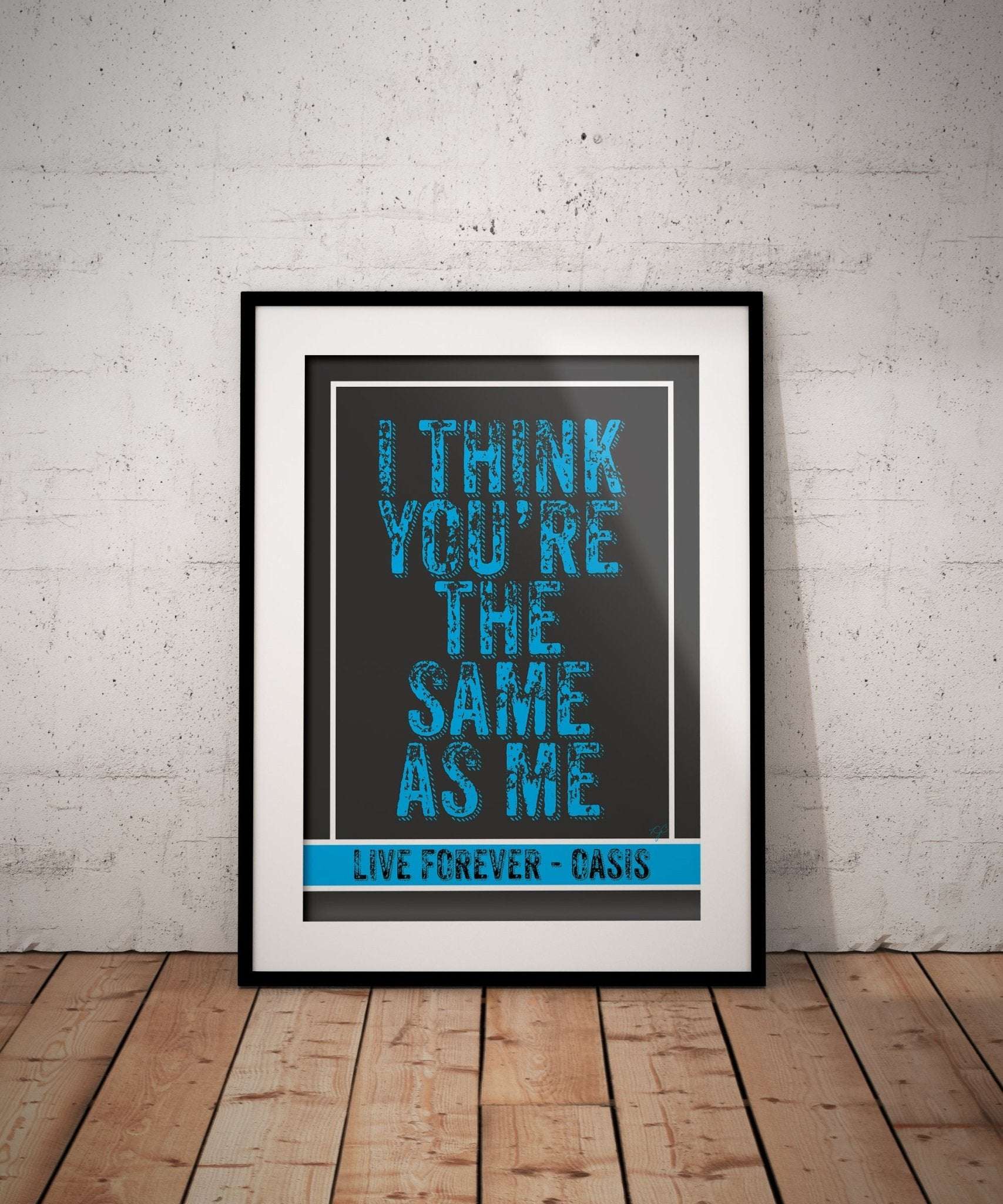 Oasis Live Forever lyric print - Part I - Striped CircleA4