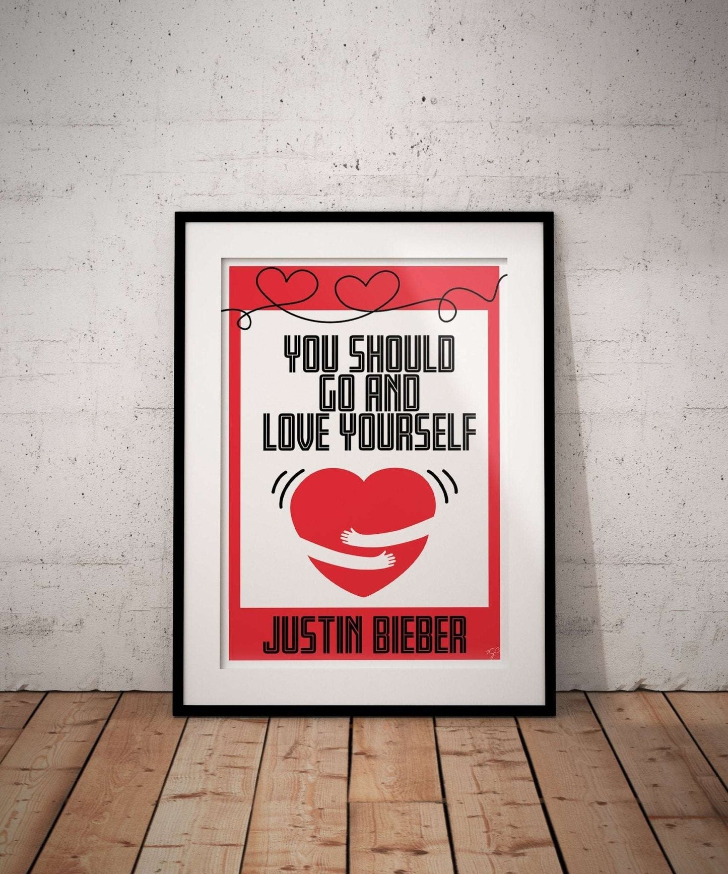 Love Yourself Justin Bieber - Art Print - Striped Circle