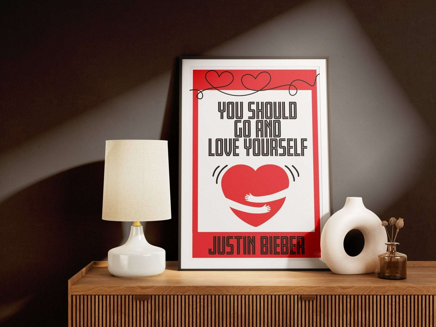 Love Yourself Justin Bieber - Art Print - Striped Circle