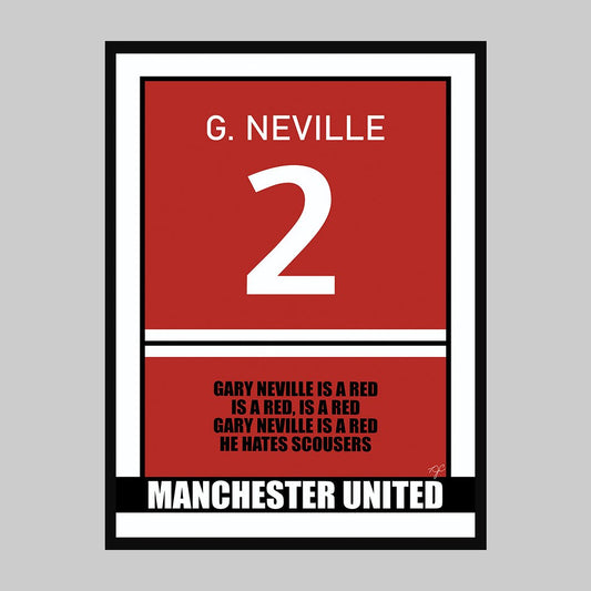 Manchester United - Gary Neville - Football Print - Striped CircleA3