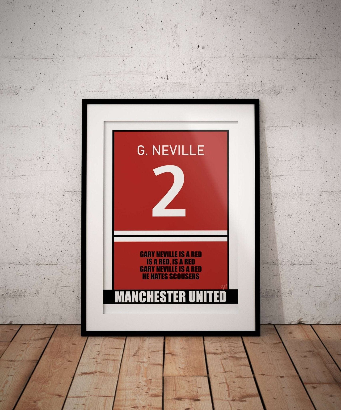 Gary Neville Manchester United - Football Print - Striped Circle