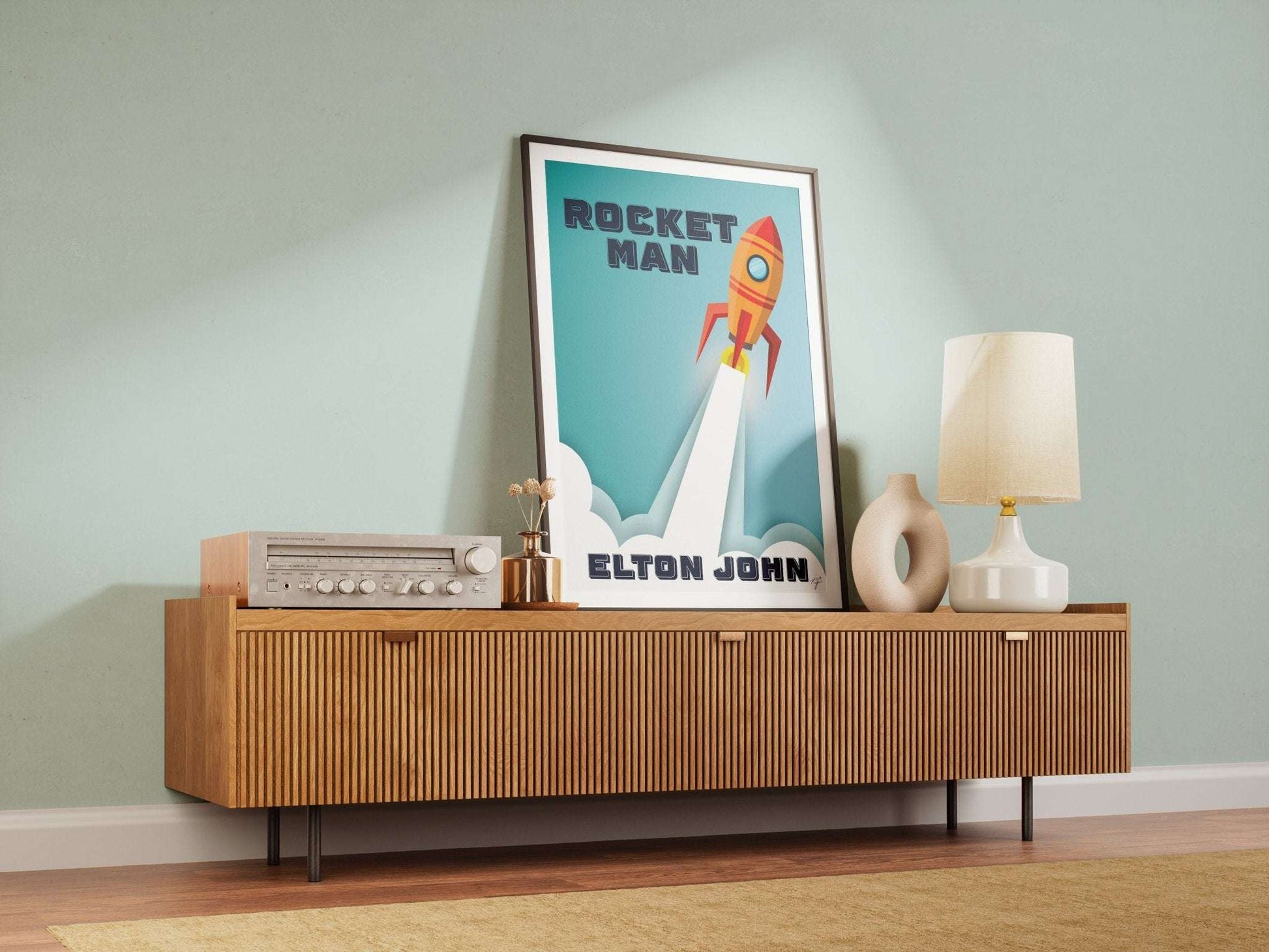 Rocket Man - Elton John - Art Print - Striped Circle