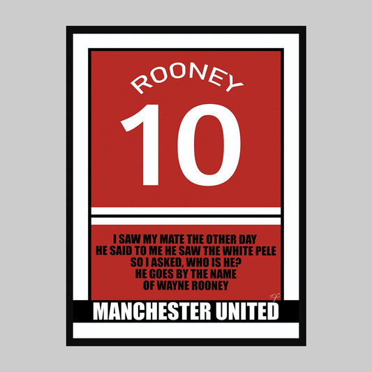 Manchester United - Wayne Rooney - Football Print - Striped CircleA3