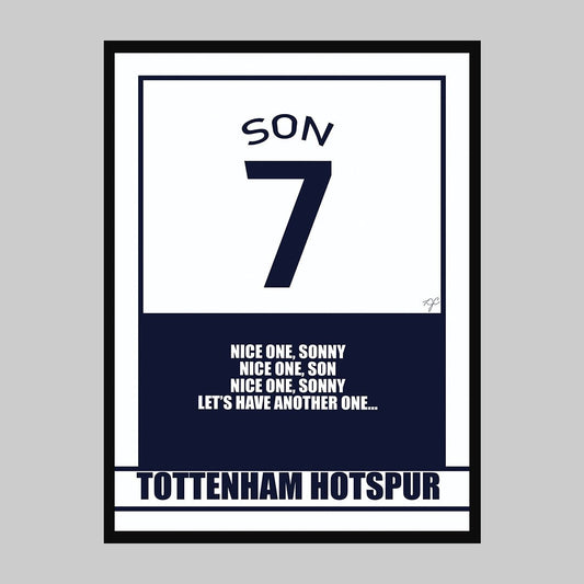 Tottenham Hotspur - Son Heung-min - Football Art Print - Striped CircleA3