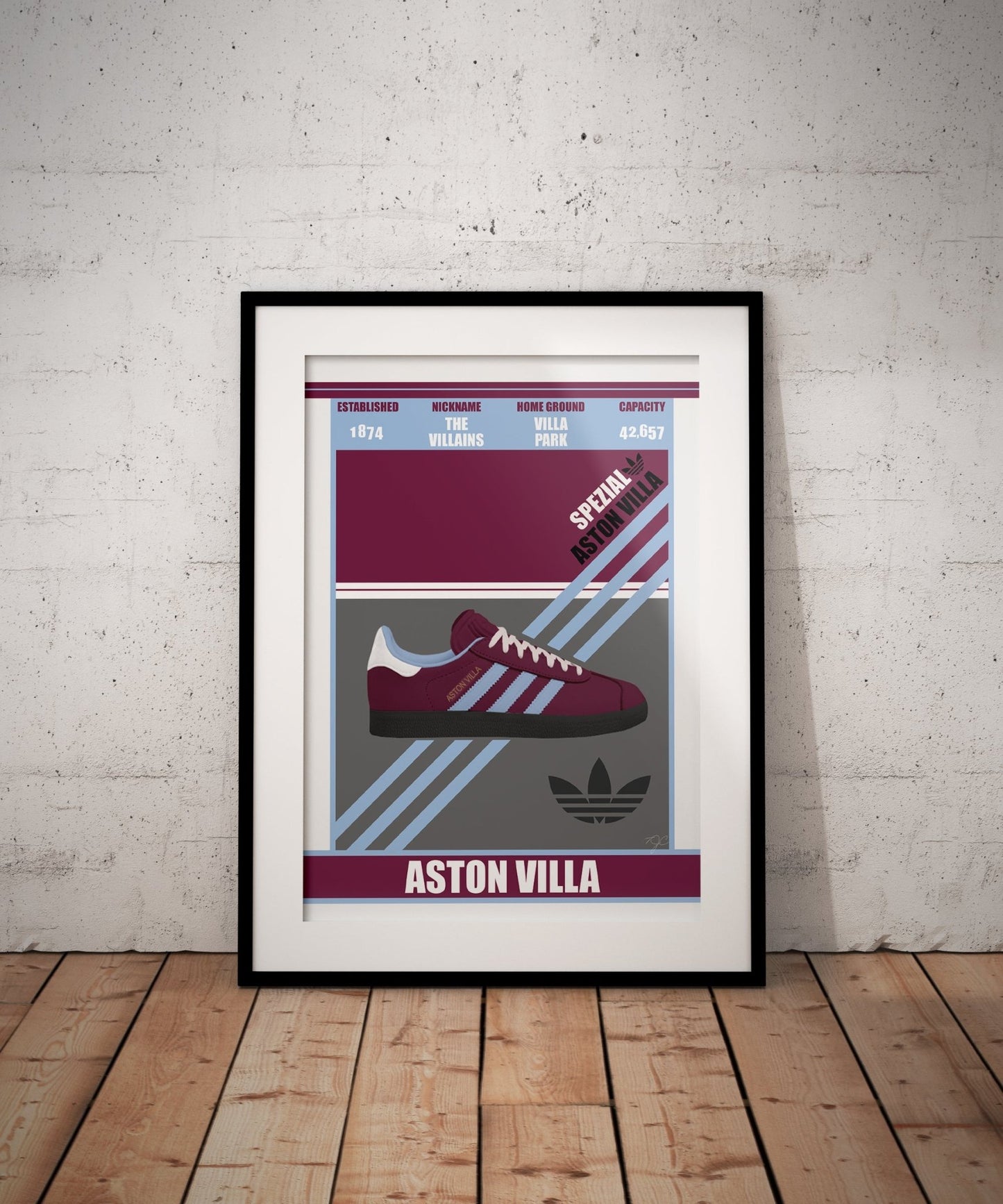 Aston Villa Spezial football print - Striped Circle