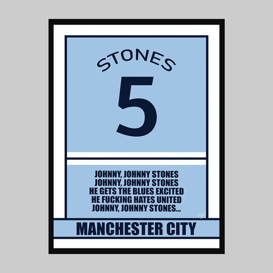 Manchester City John Stones football print - Striped CircleA3