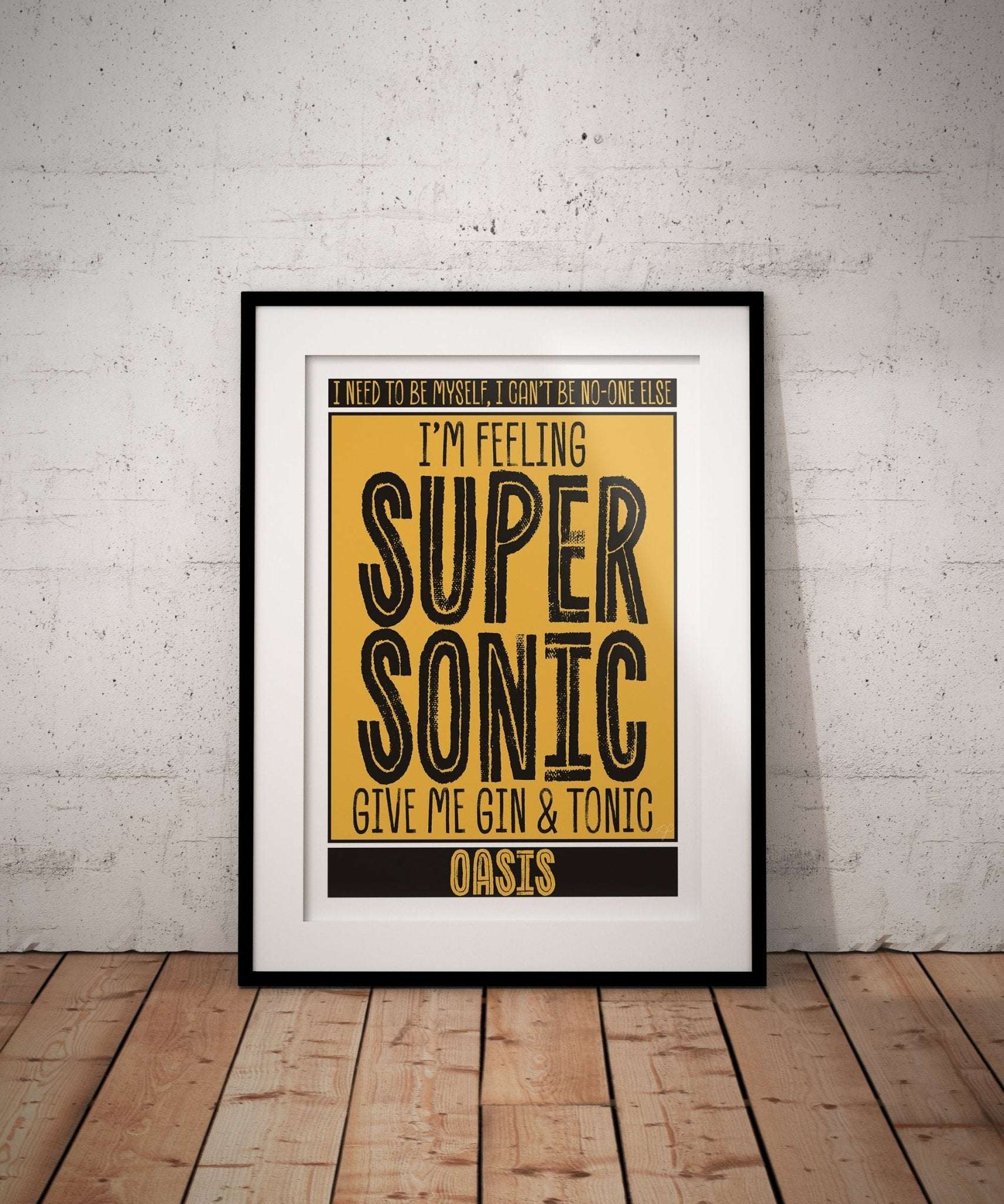 Oasis Supersonic Lyric Print - Striped CircleYellow