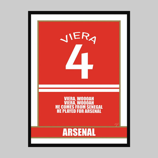 Arsenal - Patrick Viera - Football Art Print - Striped CircleA3