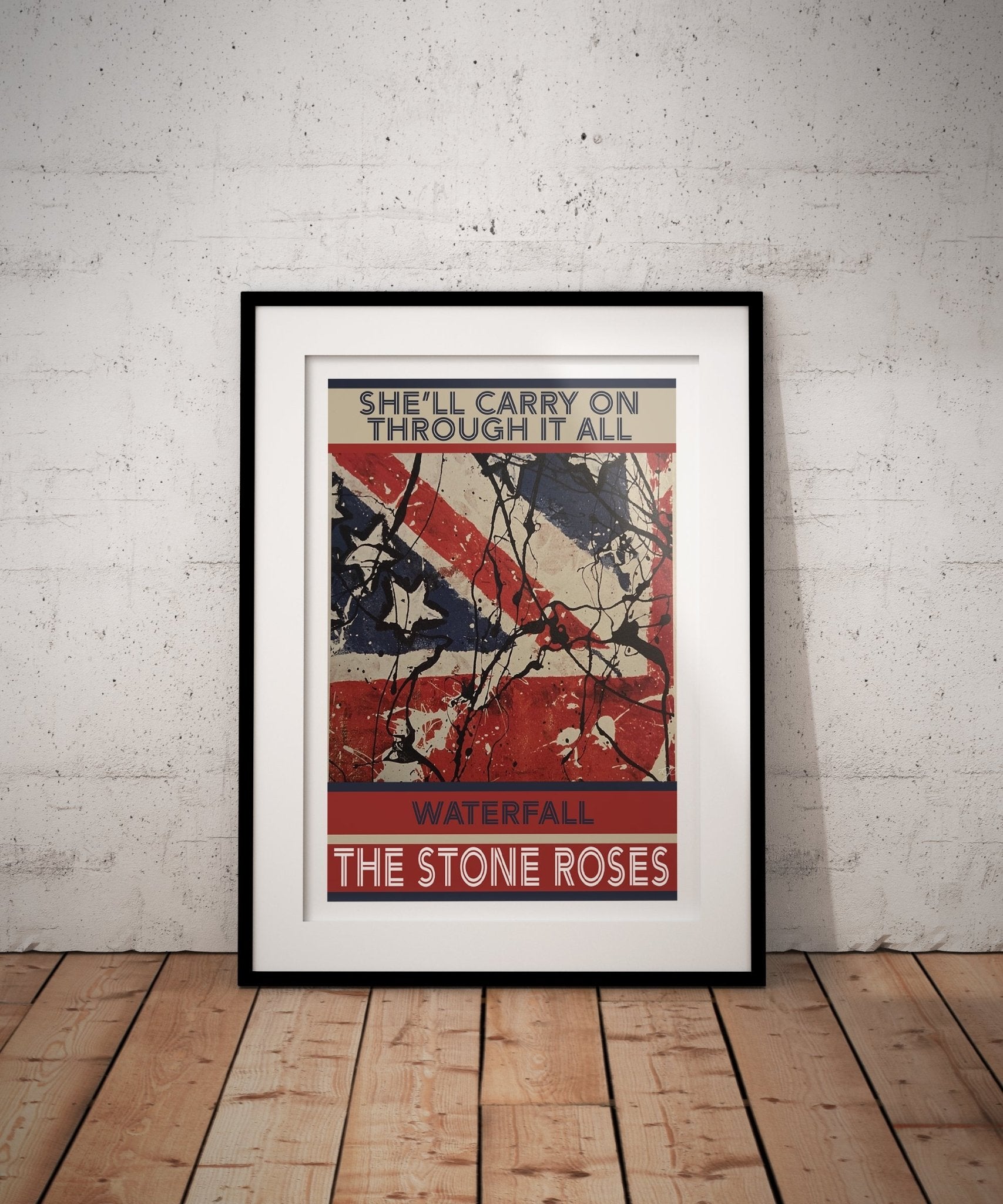 Stone Roses Waterfall Print - Striped Circle