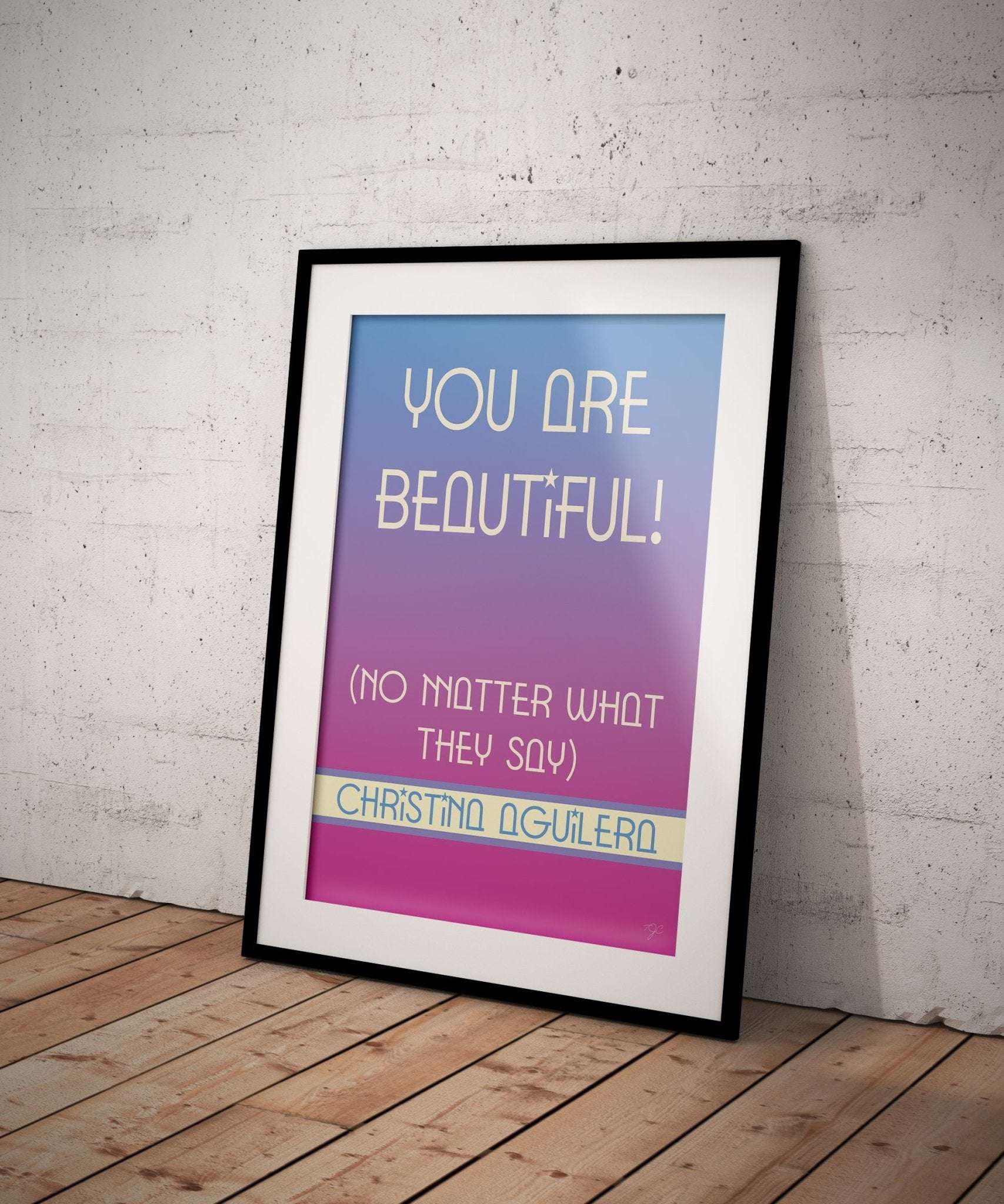 You are Beautiful - Christina Aguilera - Art Print - Striped Circle