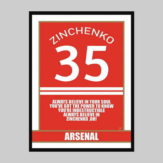 Arsenal - Oleksandr Zinchenko - Football Art Print - Striped CircleA3